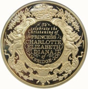500 Pounds - Elizabeth II Royal Christening; Gold Proof, United Kingdom, 2015 reverse image