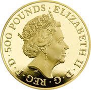 500 Pounds - Elizabeth II 5th portrait; 5 oz Fine Gold obverse image