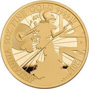 500 Pounds - Elizabeth II 5th portrait; 5 oz Fine Gold, United Kingdom, 2017 reverse image