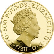 500 Pounds - Elizabeth II Year of the Rooster; Gold Proof obverse image