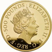 500 Pounds - Elizabeth II Lion of England; Gold Proof obverse image