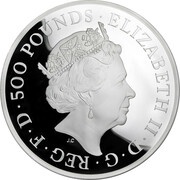 500 Pounds - Elizabeth II 5th portrait; 1 kg Fine Silver obverse image