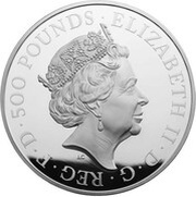 500 Pounds - Elizabeth II Year of the Dog; Silver Proof obverse image