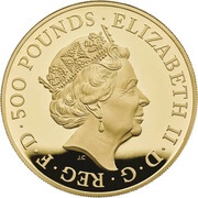 500 Pounds - Elizabeth II Year of the Dog; Gold Proof obverse image