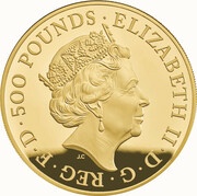 500 Pounds - Elizabeth II Black Bull of Clarence; Gold Proof obverse image