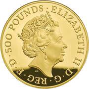 500 Pounds - Elizabeth II Yale of Beaufort; Gold Proof obverse image