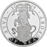 500 Pounds - Elizabeth II Yale of Beaufort; Silver Proof, United Kingdom, 2019 reverse image