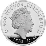 500 Pounds - Elizabeth II 5th portrait; 1kg Fine Silver obverse image