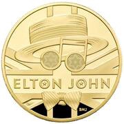 500 Pounds - Elizabeth II Elton John; Gold Proof, United Kingdom, 2020 reverse image