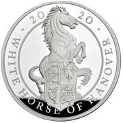 500 Pounds - Elizabeth II White Horse of Hanover; Silver Proof, United Kingdom, 2020 reverse image