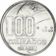 100 Cruzados Abolition of Slavery, child, Brazil, 1988 reverse image