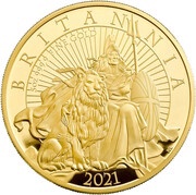 500 Pounds - Elizabeth II 5th portrait; 5 oz Fine Gold, United Kingdom, 2021 reverse image