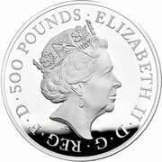 500 Pounds - Elizabeth II 5th portrait; 1 kg Fine Silver obverse image