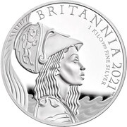 500 Pounds - Elizabeth II 5th portrait; 1 kg Fine Silver, United Kingdom, 2021 reverse image
