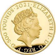 500 Pounds - Elizabeth II Gothic Crown Portrait; Gold Proof obverse image