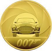 500 Pounds - Elizabeth II James Bond; Gold Piedfort, United Kingdom, 2021 reverse image