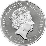 500 Pounds - Elizabeth II The Queen's Beasts Completer; 1 Kilo Fine Silver obverse image