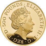 500 Pounds - Elizabeth II White Greyhound of Richmond; Gold Proof obverse image