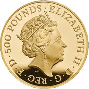 500 Pounds - Elizabeth II Griffin of Edward III; Gold Proof obverse image