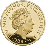 500 Pounds - Elizabeth II The Queen's Beasts Completer; Gold Piedfort obverse image