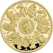 500 Pounds - Elizabeth II The Queen's Beasts Completer; Gold Piedfort, United Kingdom, 2021 reverse image