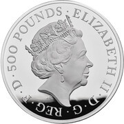 500 Pounds - Elizabeth II Griffin of Edward III; Silver Proof obverse image