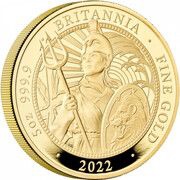 500 Pounds - Elizabeth II 5th portrait; 5 oz Fine Gold, United Kingdom, 2022 reverse image