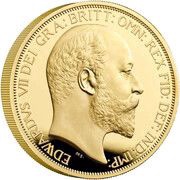 500 Pounds - Elizabeth II Edward VII; Gold Proof, United Kingdom, 2022 reverse image