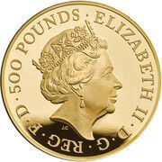 500 Pounds - Elizabeth II Year of the Tiger; Gold Proof obverse image