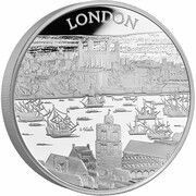 500 Pounds - Elizabeth II London; Silver Proof, United Kingdom, 2022 reverse image