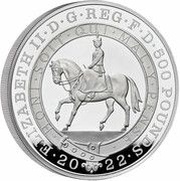 500 Pounds - Elizabeth II Platinum Jubilee; Silver Proof obverse image