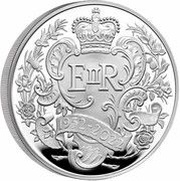 500 Pounds - Elizabeth II Platinum Jubilee; Silver Proof, United Kingdom, 2022 reverse image