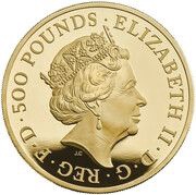 500 Pounds - Elizabeth II Seymour Panther; Gold Piedfort obverse image
