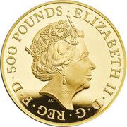 500 Pounds - Elizabeth II Lion of England; Gold Piedfort obverse image