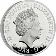 500 Pounds - Elizabeth II Lion of England; Silver Proof obverse image