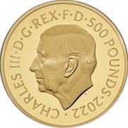 500 Pounds - Charles III Life and legacy of the Queen; Gold Proof obverse image