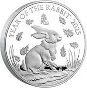 500 Pounds - Elizabeth II Posthumous; Year of the Rabbit; Silver Proof, United Kingdom, 2023 reverse image