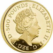 500 Pounds - Elizabeth II Posthumous; Year of the Rabbit; Gold Proof obverse image