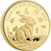 500 Pounds - Elizabeth II Posthumous; Year of the Rabbit; Gold Proof, United Kingdom, 2023 reverse image