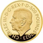 500 Pounds - Charles III The Lion and The Eagle; Gold Proof obverse image