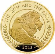 500 Pounds - Charles III The Lion and The Eagle; Gold Proof, United Kingdom, 2023 reverse image