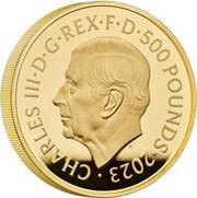 500 Pounds - Charles III Charles II; Gold Proof obverse image
