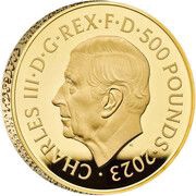 500 Pounds - Charles III Petition Crown, Portrait; Gold Proof obverse image