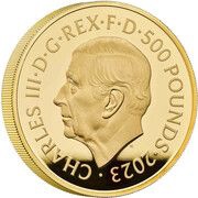 500 Pounds - Charles III Bull of Clarence; Gold Proof obverse image