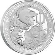 500 Pounds - Charles III Britannia & Liberty; Silver Proof, United Kingdom, 2024 reverse image