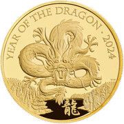 500 Pounds - Charles III Year of the Dragon; Gold Proof, United Kingdom, 2024 reverse image