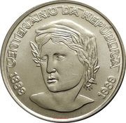 1 Cruzado Novo Anniversary of the Republic, Brazil, 1989 reverse image
