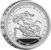 500 Pounds - Charles III St George & The Dragon; Silver Proof, United Kingdom, 2024 reverse image