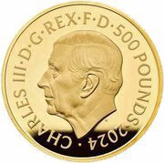 500 Pounds - Charles III Seymour Unicorn; Gold Proof obverse image