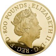 800 Pounds - Elizabeth II 5th portrait; 30 oz Fine Gold obverse image